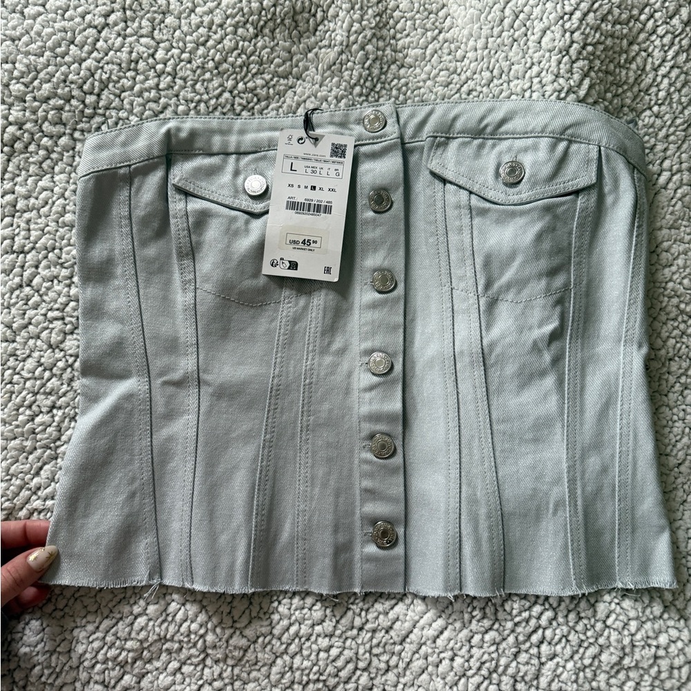 Zara Gray Crop Top Casual Essential